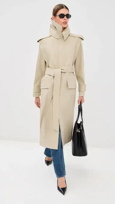 Victoria Beckham Philippa Trench Coat Beige | Thumbnail 2 Victoria Beckham Philippa Trench Coat Beige | Thumbnail 2