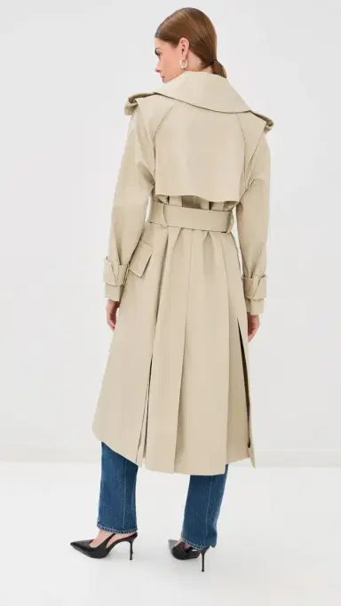 Victoria Beckham Philippa Trench Coat Beige | Thumbnail 4 Victoria Beckham Philippa Trench Coat Beige | Thumbnail 4
