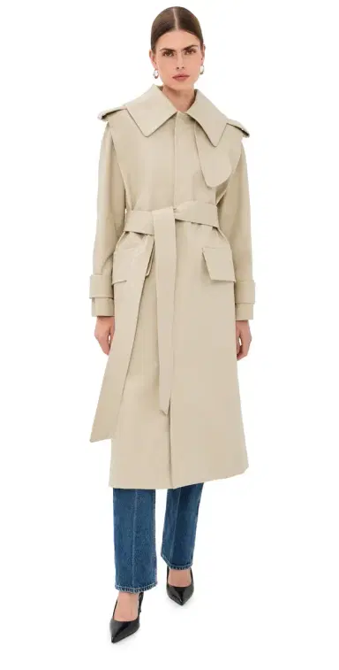 Victoria Beckham Philippa Trench Coat Beige | Thumbnail 1 Victoria Beckham Philippa Trench Coat Beige | Thumbnail 1