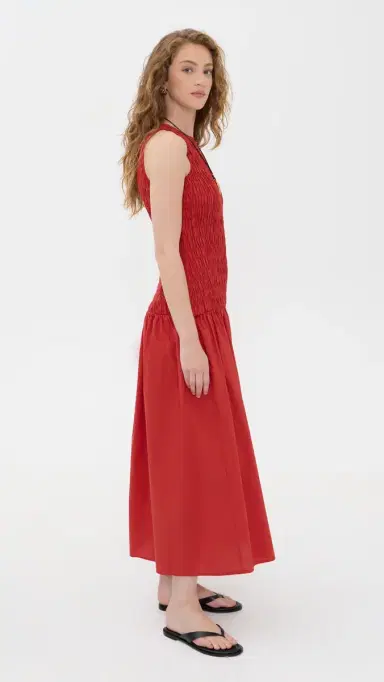 FAITHFULL Sanchia Midi Dress Chilli | Thumbnail 4 FAITHFULL Sanchia Midi Dress Chilli | Thumbnail 4