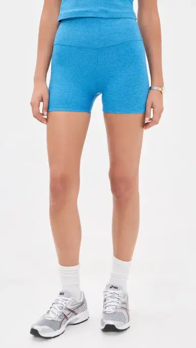 Beyond Yoga pacedye All For Run Shorts Malibu Lagoon Heather | Thumbnail 2 Beyond Yoga pacedye All For Run Shorts Malibu Lagoon Heather | Thumbnail 2