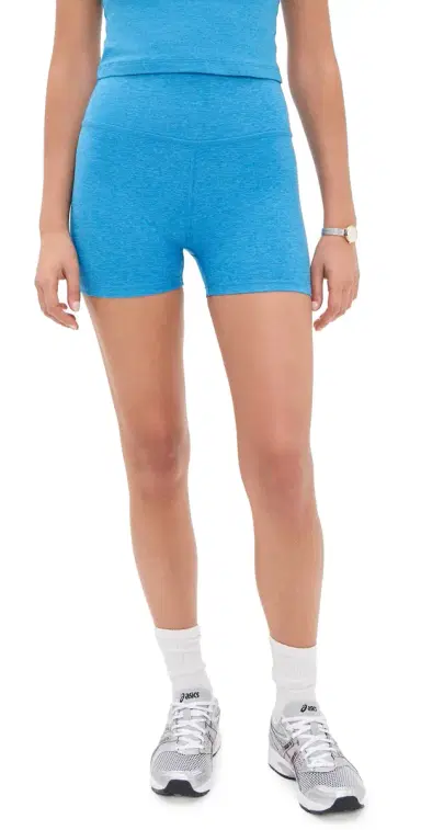 Beyond Yoga pacedye All For Run Shorts Malibu Lagoon Heather | Thumbnail 1 Beyond Yoga pacedye All For Run Shorts Malibu Lagoon Heather | Thumbnail 1