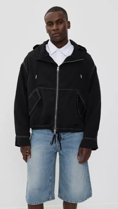 AMI Crinkled Nylon Jacket Noir | Thumbnail 2 AMI Crinkled Nylon Jacket Noir | Thumbnail 2