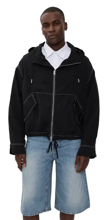AMI Crinkled Nylon Jacket Noir | Thumbnail 1 AMI Crinkled Nylon Jacket Noir | Thumbnail 1