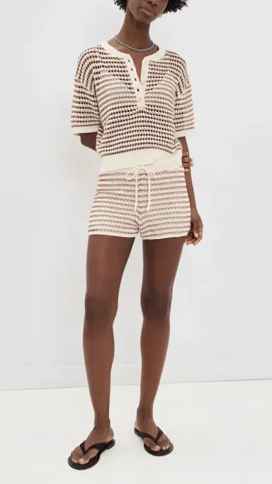 Z Supply Lyla triped Sweater Shorts Taro | Thumbnail 5 Z Supply Lyla triped Sweater Shorts Taro | Thumbnail 5