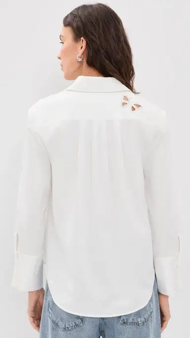 Alice + Olivia Finely Embellished Cutout Button Down Shirt | Thumbnail 3 Alice + Olivia Finely Embellished Cutout Button Down Shirt | Thumbnail 3