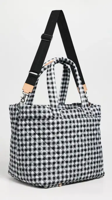 MZ Wallace Large Metro Tote Deluxe Black/White Gingham One Size | Thumbnail 4 MZ Wallace Large Metro Tote Deluxe Black/White Gingham One Size | Thumbnail 4