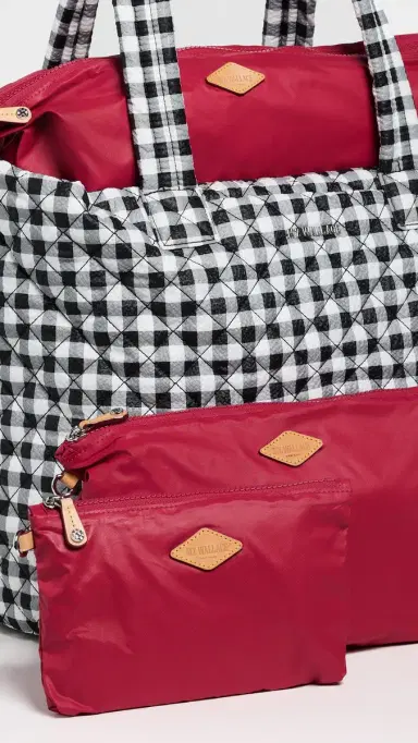 MZ Wallace Large Metro Tote Deluxe Black/White Gingham One Size | Thumbnail 5 MZ Wallace Large Metro Tote Deluxe Black/White Gingham One Size | Thumbnail 5