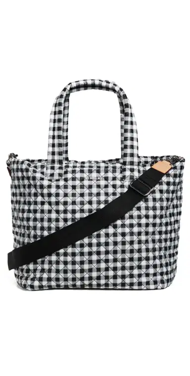 MZ Wallace Large Metro Tote Deluxe Black/White Gingham One Size | Thumbnail 1 MZ Wallace Large Metro Tote Deluxe Black/White Gingham One Size | Thumbnail 1