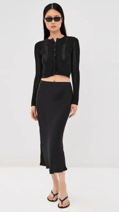 Sablyn Charlotte Slim Crewneck Cardigan Black | Thumbnail 5 Sablyn Charlotte Slim Crewneck Cardigan Black | Thumbnail 5