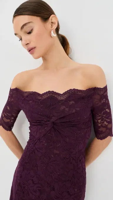 rabanne Twisted Stretch Lace Dress Magenta Purple | Thumbnail 5 rabanne Twisted Stretch Lace Dress Magenta Purple | Thumbnail 5