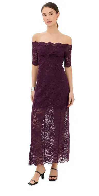 rabanne Twisted Stretch Lace Dress Magenta Purple | Thumbnail 1 rabanne Twisted Stretch Lace Dress Magenta Purple | Thumbnail 1