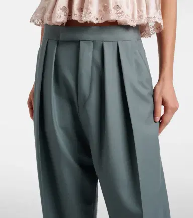 Chloe Chloé Pleated virgin wool straight pants | Thumbnail 3 Chloe Chloé Pleated virgin wool straight pants | Thumbnail 3