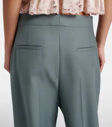 Chloe Chloé Pleated virgin wool straight pants | Thumbnail 4 Chloe Chloé Pleated virgin wool straight pants | Thumbnail 4