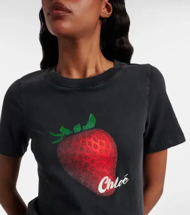Chloe Chloé Printed cotton jersey T-shirt | Thumbnail 4 Chloe Chloé Printed cotton jersey T-shirt | Thumbnail 4