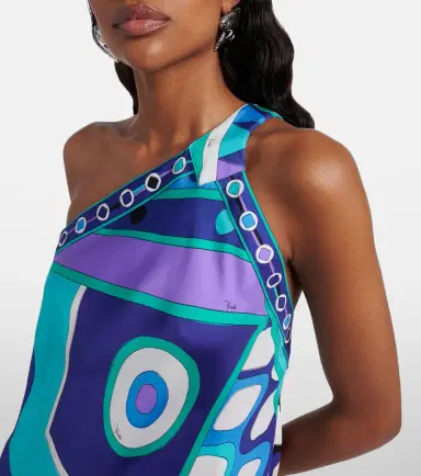 PUCCI Vivara asymmetric silk twill midi dress | Thumbnail 2 PUCCI Vivara asymmetric silk twill midi dress | Thumbnail 2