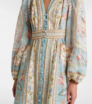 Zimmermann Roselight floral linen midi dress | Thumbnail 3 Zimmermann Roselight floral linen midi dress | Thumbnail 3