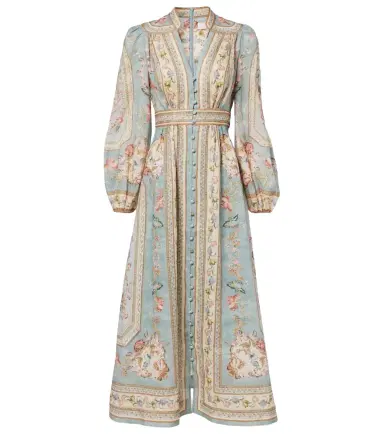 Zimmermann Roselight floral linen midi dress | Thumbnail 1 Zimmermann Roselight floral linen midi dress | Thumbnail 1