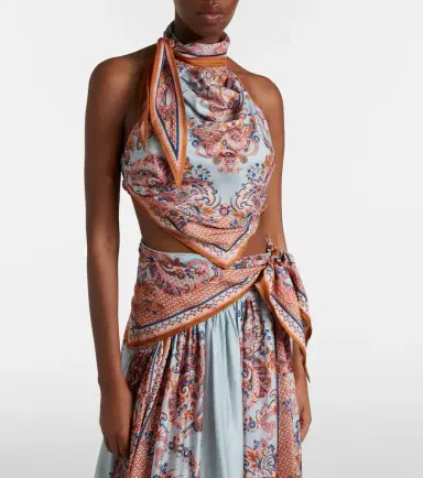Zimmermann Aster printed silk crop top | Thumbnail 3 Zimmermann Aster printed silk crop top | Thumbnail 3