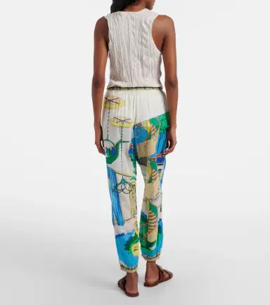 Tory Burch Printed cotton tapered pants | Thumbnail 2 Tory Burch Printed cotton tapered pants | Thumbnail 2