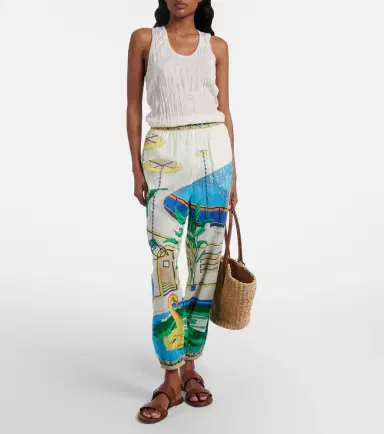 Tory Burch Printed cotton tapered pants | Thumbnail 3 Tory Burch Printed cotton tapered pants | Thumbnail 3