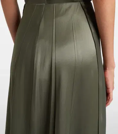 Vince Pleated satin midi skirt | Thumbnail 5 Vince Pleated satin midi skirt | Thumbnail 5