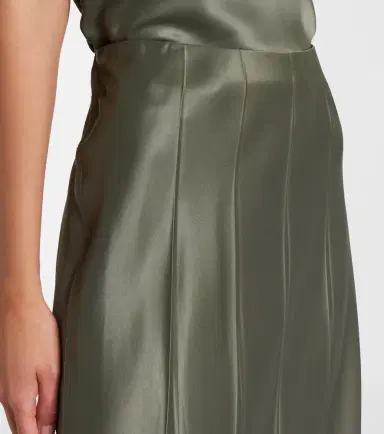 Vince Pleated satin midi skirt | Thumbnail 6 Vince Pleated satin midi skirt | Thumbnail 6