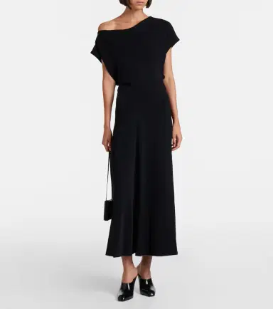 Vince Draped one-shoulder midi dress | Thumbnail 2 Vince Draped one-shoulder midi dress | Thumbnail 2