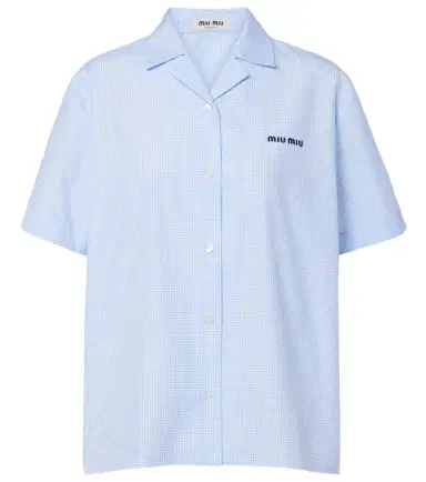 Miu Miu Gingham cotton bowling shirt | Thumbnail 1 Miu Miu Gingham cotton bowling shirt | Thumbnail 1