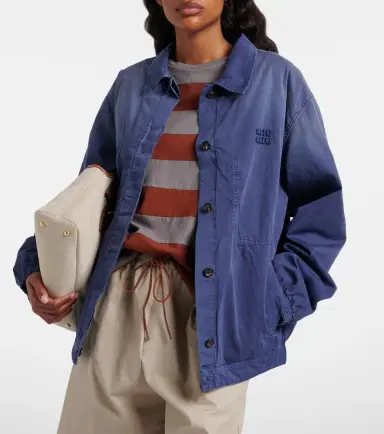 Miu Miu Cotton twill blouson jacket | Thumbnail 7 Miu Miu Cotton twill blouson jacket | Thumbnail 7