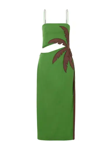 Farm Rio Cut-out Linen-blend Midi Dress | Thumbnail 1 Farm Rio Cut-out Linen-blend Midi Dress | Thumbnail 1