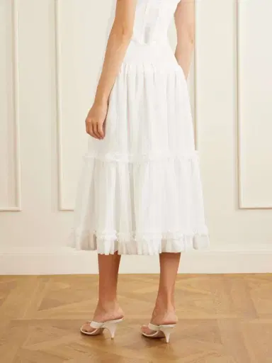 Balmain Ruffled Poplin Maxi Skirt | Thumbnail 3 Balmain Ruffled Poplin Maxi Skirt | Thumbnail 3
