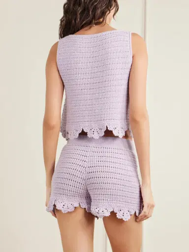 Chloé Appliquéd Crocheted Cotton Shorts | Thumbnail 3 Chloé Appliquéd Crocheted Cotton Shorts | Thumbnail 3