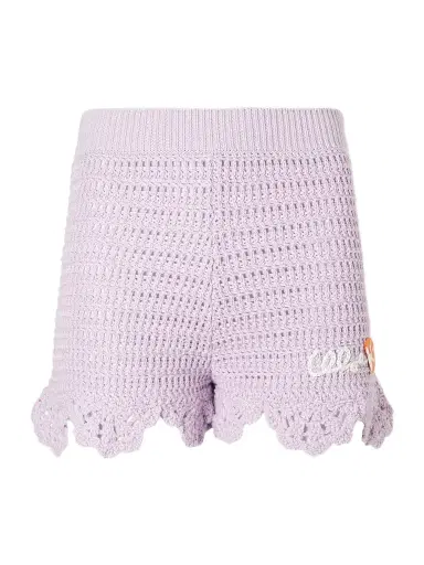 Chloé Appliquéd Crocheted Cotton Shorts | Thumbnail 1 Chloé Appliquéd Crocheted Cotton Shorts | Thumbnail 1