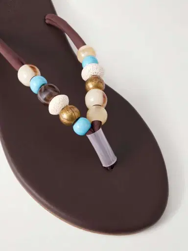 Ancient Greek Sandals Saionara Bead-embellished Leather Flip Flops | Thumbnail 5 Ancient Greek Sandals Saionara Bead-embellished Leather Flip Flops | Thumbnail 5