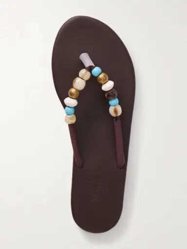Ancient Greek Sandals Saionara Bead-embellished Leather Flip Flops | Thumbnail 6 Ancient Greek Sandals Saionara Bead-embellished Leather Flip Flops | Thumbnail 6