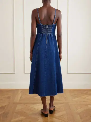 Farm Rio Floral-appliquéd Denim Midi Dress | Thumbnail 3 Farm Rio Floral-appliquéd Denim Midi Dress | Thumbnail 3