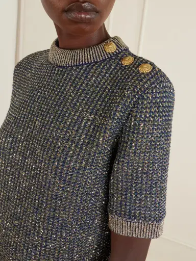 Balmain Embellished Tweed Sweater | Thumbnail 5 Balmain Embellished Tweed Sweater | Thumbnail 5