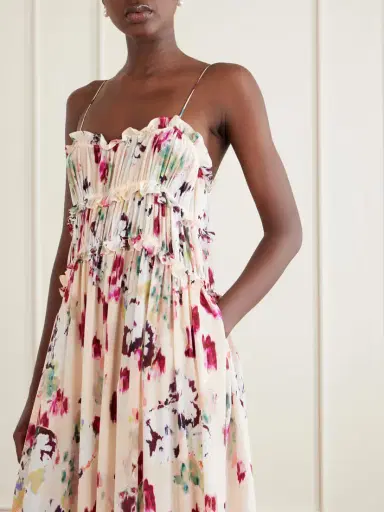 Ulla Johnson Clove Floral-print Ruched Silk Maxi Dress | Thumbnail 4 Ulla Johnson Clove Floral-print Ruched Silk Maxi Dress | Thumbnail 4
