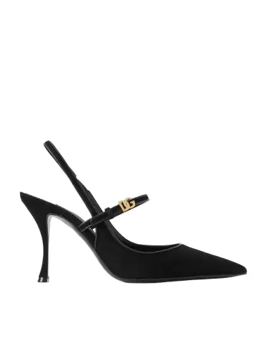 Dolce & Gabbana Italian Tailoring Leather-trimmed Suede Slingback Pumps | Thumbnail 1 Dolce & Gabbana Italian Tailoring Leather-trimmed Suede Slingback Pumps | Thumbnail 1