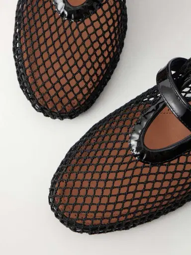 Alaïa 55 Patent Leather-trimmed Mesh Pumps | Thumbnail 5 Alaïa 55 Patent Leather-trimmed Mesh Pumps | Thumbnail 5