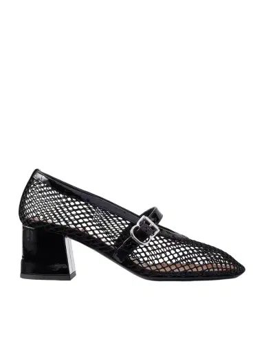 Alaïa 55 Patent Leather-trimmed Mesh Pumps | Thumbnail 1 Alaïa 55 Patent Leather-trimmed Mesh Pumps | Thumbnail 1