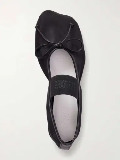 MM6 MAISON MARGIELA Bow-detailed Leather-trimmed Mesh Ballet Flats | Thumbnail 6 MM6 MAISON MARGIELA Bow-detailed Leather-trimmed Mesh Ballet Flats | Thumbnail 6