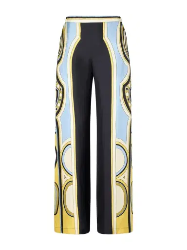 La DoubleJ Club Printed Silk-twill Wide-leg Pants | Thumbnail 1 La DoubleJ Club Printed Silk-twill Wide-leg Pants | Thumbnail 1