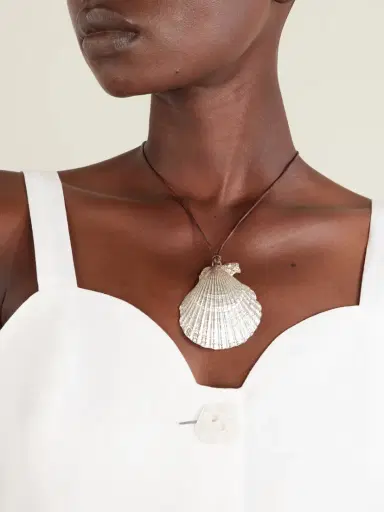Loren Stewart Sea Chalice Sterling Silver And Leather Cord Necklace | Thumbnail 2 Loren Stewart Sea Chalice Sterling Silver And Leather Cord Necklace | Thumbnail 2