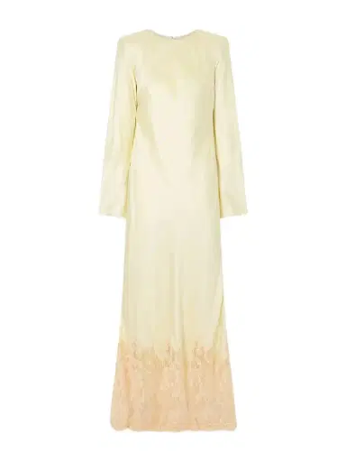 Self-Portrait Lace-trimmed Satin Maxi Dress | Thumbnail 1 Self-Portrait Lace-trimmed Satin Maxi Dress | Thumbnail 1