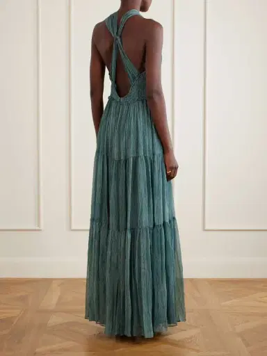 Ulla Johnson Freesia Tiered Silk-crepon Gown | Thumbnail 3 Ulla Johnson Freesia Tiered Silk-crepon Gown | Thumbnail 3