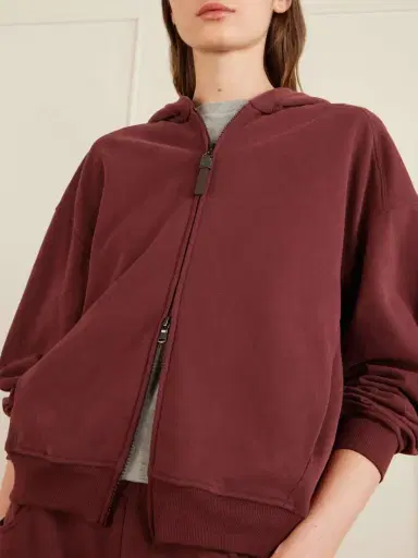 Brunello Cucinelli Bead-embellished Cotton-jersey Zip-up Hoodie | Thumbnail 5 Brunello Cucinelli Bead-embellished Cotton-jersey Zip-up Hoodie | Thumbnail 5