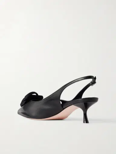 Roger Vivier I Love Vivier Roses 45 Twill-trimmed Leather Slingback Pumps | Thumbnail 3 Roger Vivier I Love Vivier Roses 45 Twill-trimmed Leather Slingback Pumps | Thumbnail 3