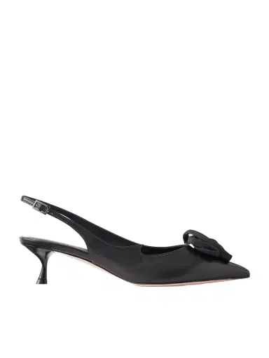 Roger Vivier I Love Vivier Roses 45 Twill-trimmed Leather Slingback Pumps | Thumbnail 1 Roger Vivier I Love Vivier Roses 45 Twill-trimmed Leather Slingback Pumps | Thumbnail 1